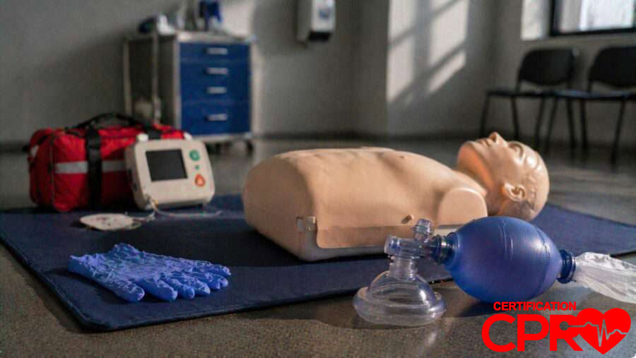 CPR training manikin with AED and rescue mask for certification in Lakeland.